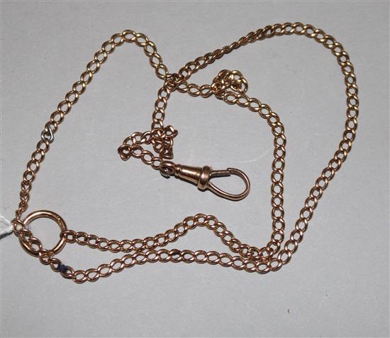 A 9ct gold Albert chain, 50.5cm.